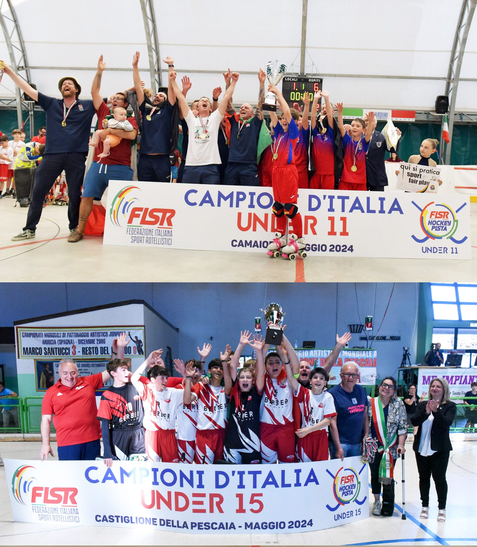 Rotellistica Camaiore (Under 11) e Roller Bassano (Under 15) si proclamano Campioni d'Italia 2023-2024