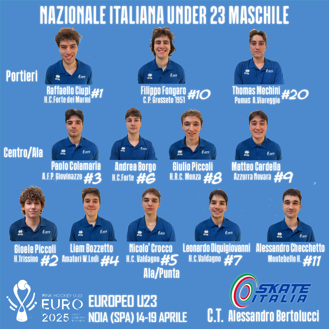 La lista definitiva dei 12 Azzurri per il Campionato Europeo Under 23